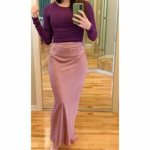Free People Dusty Rose Satin Skirt